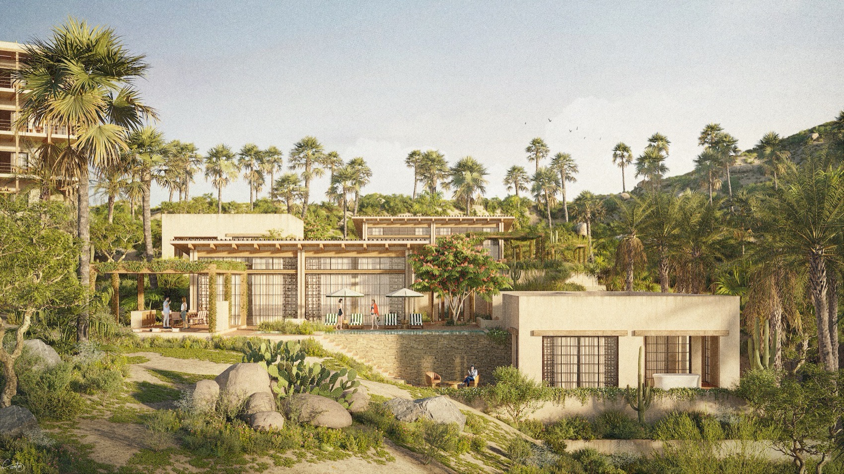 Soho Residences at Cabo Del Sol pre-construction project rendering with Jack Nicklaus golf course