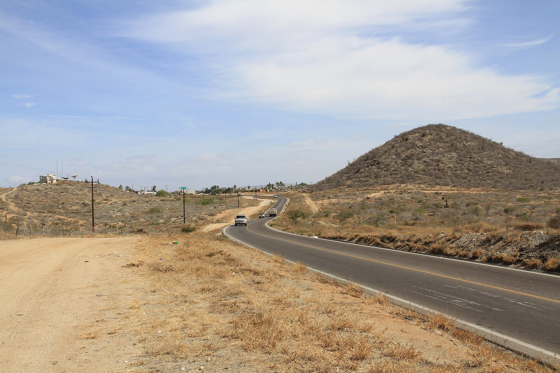 The Tropic of Cancer bend on the Todos Santos highway corridor