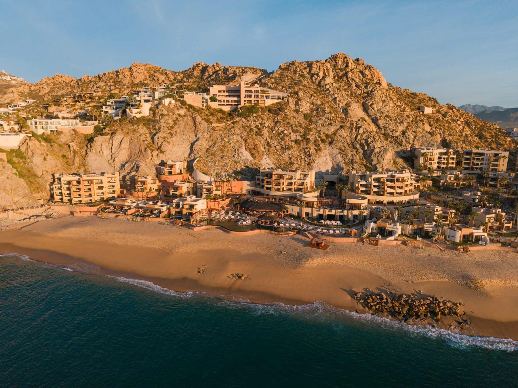 Aerial view of Pedregal showing established luxury development with clean title histories