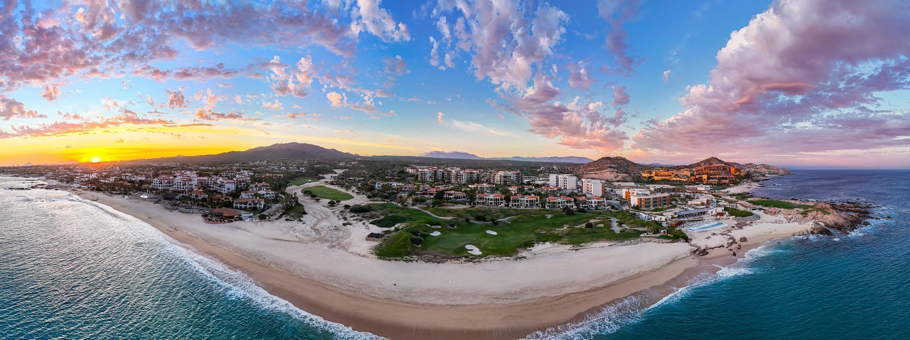 Cabo del Sol golf course community with Four Seasons and Park Hyatt resorts on the Sea of Cortez