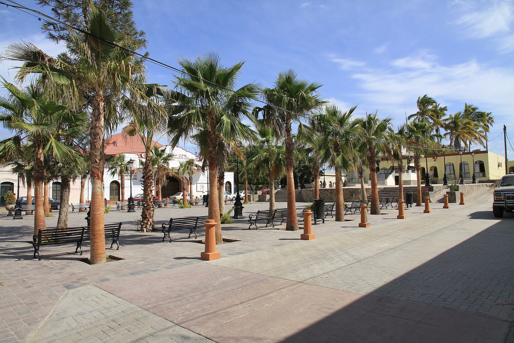 Todos Santos historic town center on the Pacific side of Baja California Sur