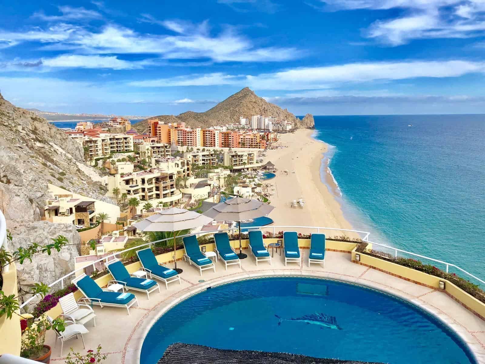 Aerial view of Pedregal de Cabo San Lucas showing luxury oceanview real estate investment