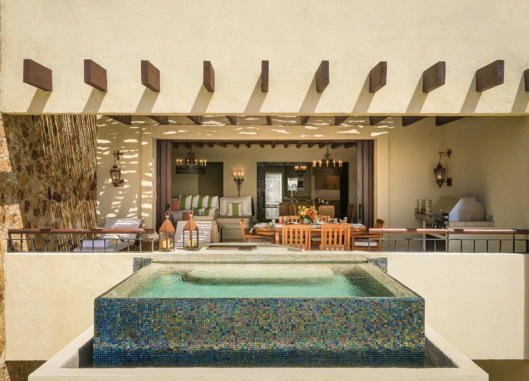 Pedregal Cabo San Lucas Mediterranean architecture with terracotta tile roofs and white stucco villas