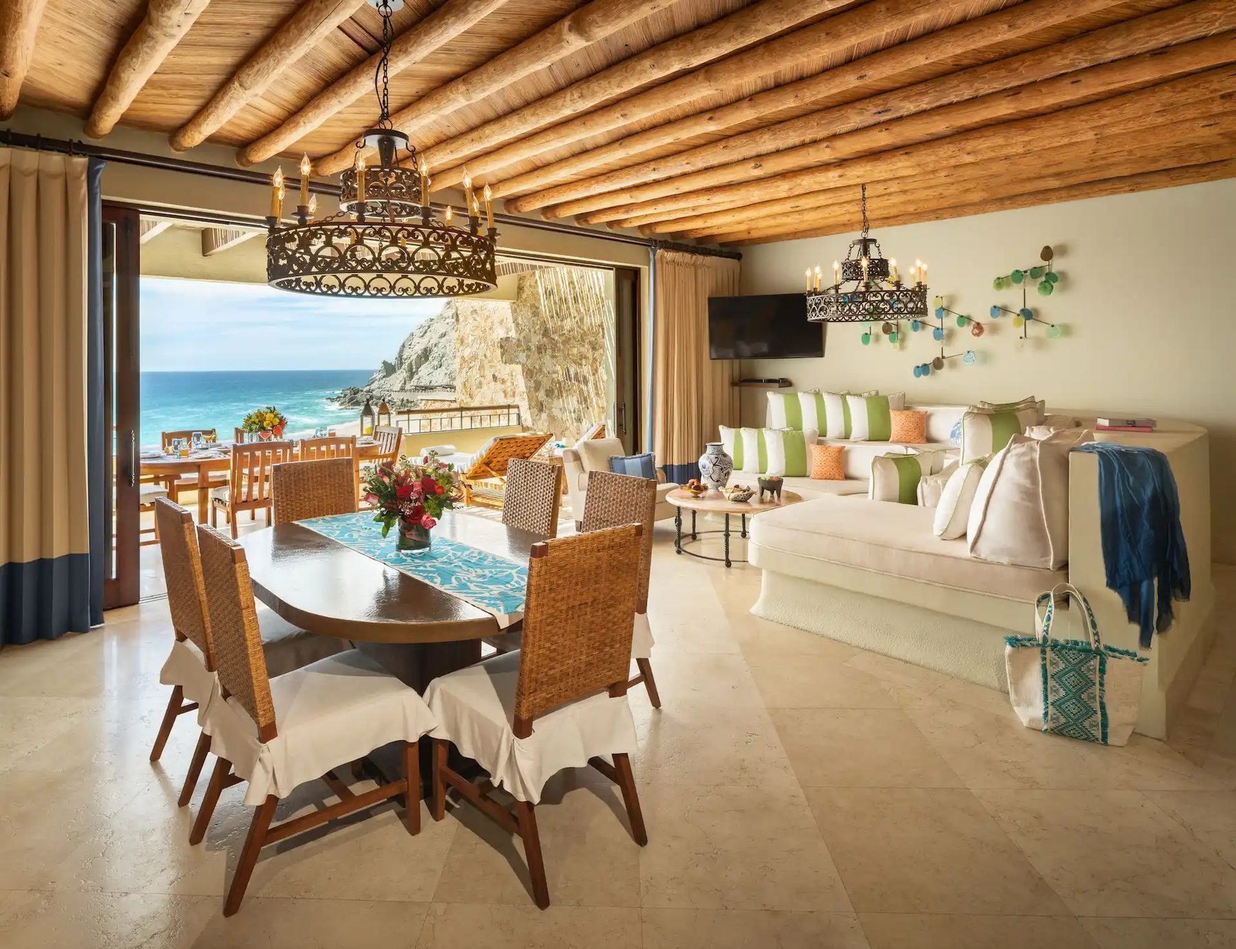 Luxury villa interior in Pedregal with ocean views and high-end finishes
